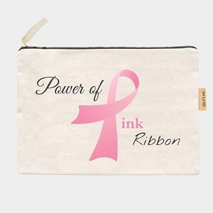 Power of Pink Ribbon Cotton Canvas Eco Pouch